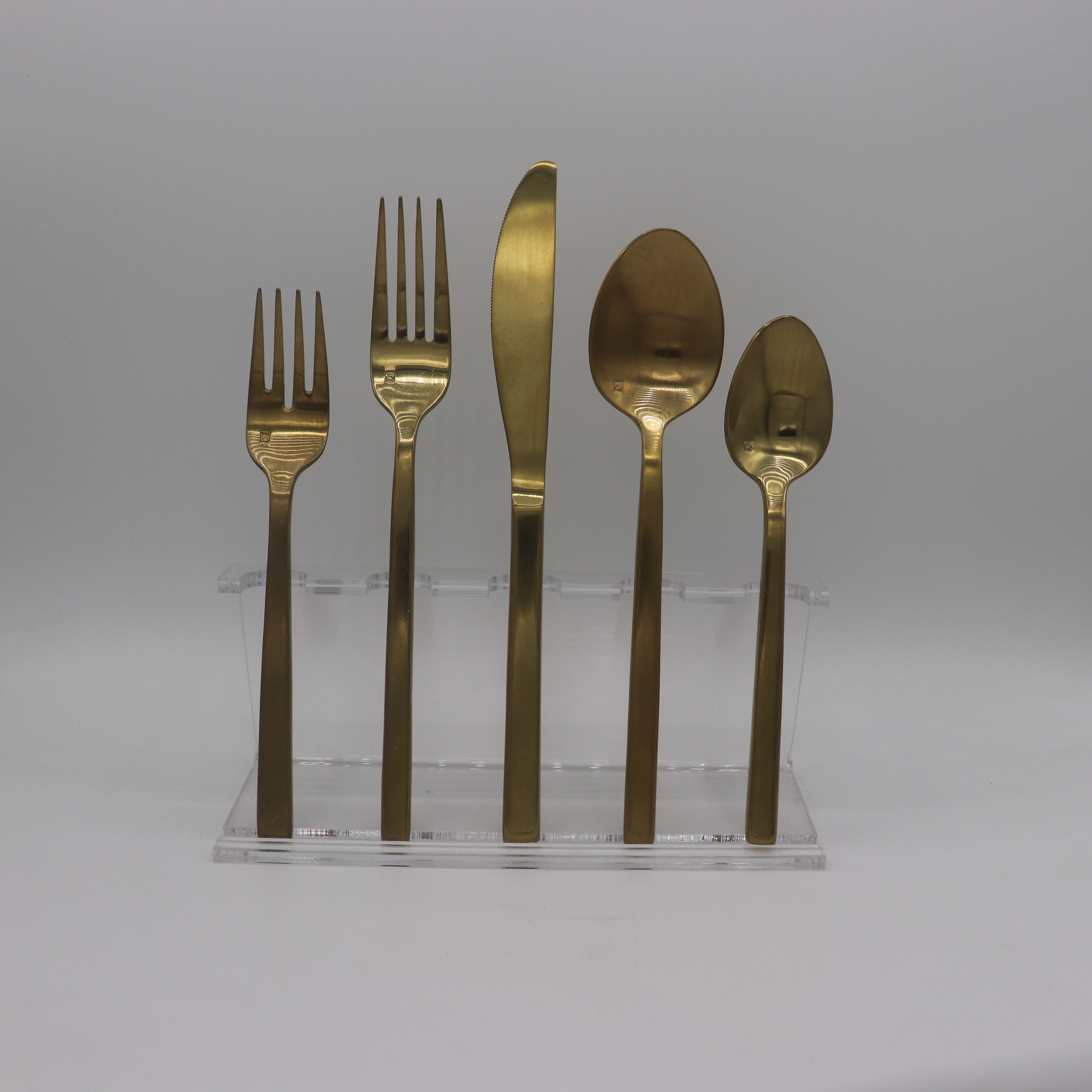 Arezzo Gold Brushed Flatware Set Action Equipment & Event Rentals